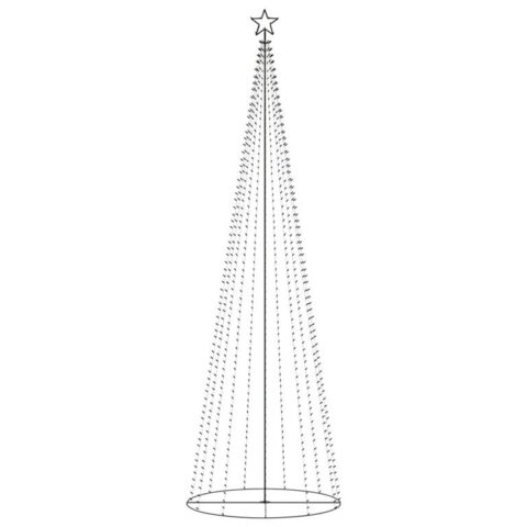 vidaXL Kegelkerstboom 752 LED's warm wit 160x500 cm Kerstdecoratie Zwart PVC