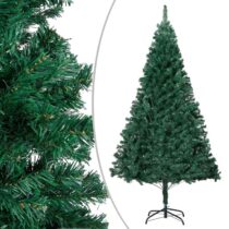 vidaXL Kunstkerstboom met dikke takken 210 cm PVC groen Kerstdecoratie Groen PVC
