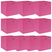 vidaXL Opbergboxen 10 st 32x32x32 cm stof roze Opbergen Roze Natuurlijk materiaal
