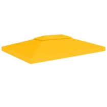 vidaXL Prieeldak 2-laags 310 g/m² 4x3 m geel Zonwering Geel Natuurlijk materiaal