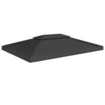 vidaXL Prieeldak 2-laags 310 g/m² 4x3 m zwart Zonwering Zwart Natuurlijk materiaal