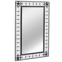 vidaXL Tuin wandspiegel rechthoekig 60x110 cm zwart Spiegel Zwart Staal