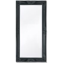 vidaXL Wandspiegel Barok 100 x 50 cm zwart Spiegel Zwart Hout