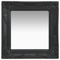 vidaXL Wandspiegel barok stijl 40x40 cm zwart Spiegel Zwart Hout