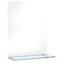 vidaXL Wandspiegel met schap 30x50 cm gehard glas Spiegel Zilver Glas