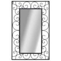 vidaXL Wandspiegel rechthoekig 50x80 cm zwart Spiegel Zwart Staal