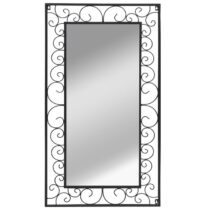 vidaXL Wandspiegel rechthoekig 60x110 cm zwart Spiegel Zwart Staal