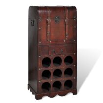 vidaXL Wijnrek voor 9 flessen met opslag hout Wijn & bar Rood Hout