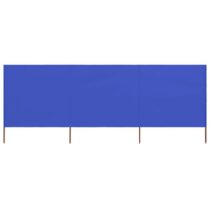 vidaXL Windscherm 3-panelen 400x120 cm stof azuurblauw Zonwering Blauw Hout