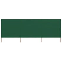 vidaXL Windscherm 3-panelen 400x80 cm stof groen Zonwering Groen Hout