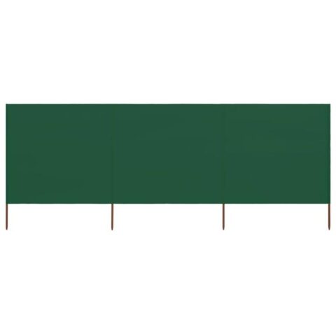 vidaXL Windscherm 3-panelen 400x80 cm stof groen Zonwering Groen Hout