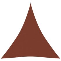 vidaXL Zonnescherm driehoekig 3x3x3 m oxford stof terracottakleurig Zonwering Bruin Staal