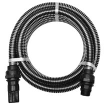 vidaXL Zuigslang met koppelingen 4 m 22 mm zwart Tuinbewatering Zwart PVC