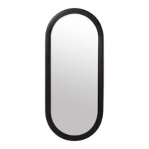 vtwonen Oval Spiegel H 70 x B 30 cm - Zwart Spiegel Zwart Metaal